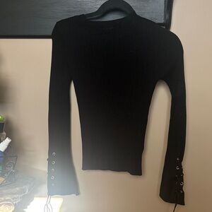 Topshop Black Sweater with Button Detail